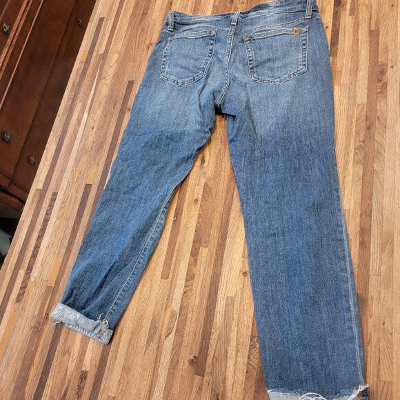 Joe's Jeans Boyfriend Slim Crop Distressed Blue Jeans - Picture 6 of 12